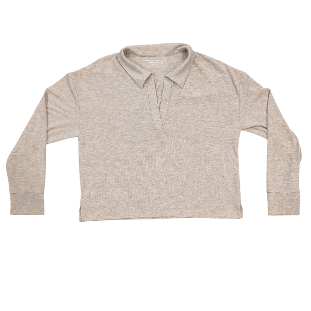 Abercrombie Beige Collared Top